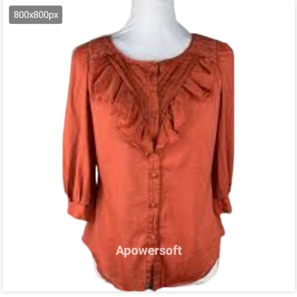 Antropologie Maeve orange blouse